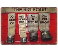 Xiddxu Panneau mural vintage en métal avec inscription « The Big Four Firefighter Do Your Job Firefighter Do Your Job Firefighter » - Cadeau amusant pour cuisine, extérieur, garage, grotte