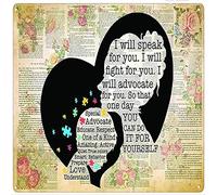 Xiddxu Plaque carrée en métal avec inscription « Speak for You Fight for You Advocate for You So That One Day You Can Do It for Yourself » - 30,5 x 30,5 cm