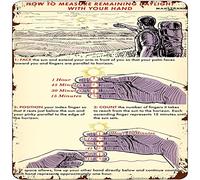 Xiddxu Plaque carrée en métal « How to Measure Remaining Sunlight with Your Hands » - Décoration murale pour bar, pub, club, grotte d'homme - 30,5 x 30,5 cm