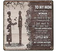Xiddxu Plaque décorative vintage en métal avec inscription « Mom and Son » avec inscription « To My Mom I Know Its Not Easy Mothers Day Old Fashion » en aluminium pour décoration murale de maison