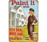 Xiddxu Plaque en métal 1940 Dutch Boy Peinture au plomb blanc Poster vintage pour décoration murale amusante 30,5 x 40,6 cm