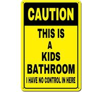 Xiddxu Plaque en métal « Caution This is a Kids » - Plaque en étain « I Have No Control in Here » - Décoration murale pour la maison, le salon, la cuisine, le café, le bar - 20,3 x 30,5 cm