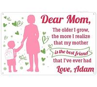 Xiddxu Plaque en métal « Mother and Son » pour la fête des mères - Cadeau pour maman - Décoration murale verticale amusante - Cadeau d'anniversaire, de pendaison de crémaillère pour homme et femme
