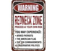 Xiddxu Plaque en métal Redneck Zone Proceed at Your own Risk - Plaque en métal pour maison, salon, cuisine, café, bar - Décoration murale vintage - 14 x 20 cm