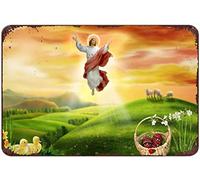 Xiddxu Plaque en métal rétro avec inscription « Easter Jésus Christ » - Décoration murale antique - Publicité vintage - Pour ferme, café, rue, jardin, porte de garage - 14 x 20 cm