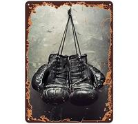 Xiddxu Plaque en métal rétro pour décoration murale de salle de sport, gants de boxe, poster vintage en métal pour bar, musique, club, cave, chambre 20,3 x 30,5 cm