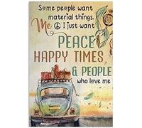 Xiddxu Plaque en métal rustique rétro pour camping, hippie, Some People Want Material Things I Just Want Peace - Décoration murale vintage en aluminium pour maison, café, 14 x 20 cm