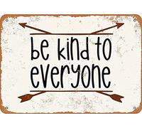 Xiddxu Plaque en métal « Treat Everyone Two Arrows » et fond vintage blanc, panneau en métal vintage imprimé pour bar, restaurant, café, décoration murale 30,5 x 40,6 cm