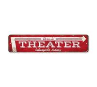 Xiddxu Plaque en métal vintage avec inscription « Drive in Theater Family Drive Theater » - Décoration murale - Pour maison, bar, garage, cave, art rustique de qualité supérieure - 15,2 x 40,6 cm