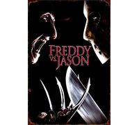 Xiddxu Plaque en métal vintage de film d'horreur Freddy vs Jason - Décoration murale en fer pour bar, restaurant, café, homme, grotte, pub, bar, maison - 30,5 x 20,3 cm