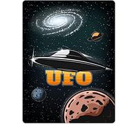 Xiddxu Plaque murale en étain Alien UFO in Outer Space - Pour bar, café, bureau, maison, cuisine, salon, restaurant - 20,3 x 30,5 cm