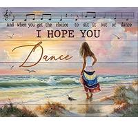 Xiddxu Plaque murale vintage en métal avec inscription « I Hope You Dance » - Décoration murale pour les amateurs de plage - Cadeau pour fille - 20,3 x 30,5 cm
