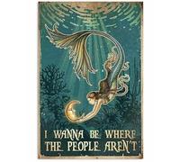 Xiddxu Plaque murale vintage en métal avec inscription « I Want to Be Where People aren't », décoration murale pour intérieur ou extérieur, 14 x 20,3 cm