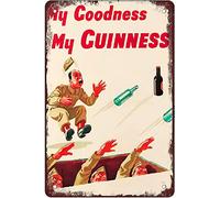 Xiddxu Plaque rétro amusante en métal, plaque en étain, inscription « My Goodness My Guinness », décoration murale d'extérieur 30,5 x 40,6 cm