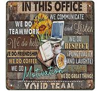 Xiddxu Plaque rétro en aluminium avec inscription « In This Office We are A Team Outdoor Street Garage & Home Bar Hotel » - Décoration murale pour maison, cuisine, bar, café - 30,5 x 30,5 cm