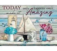 Xiddxu Plaque rétro en métal en aluminium avec inscription « Today Only Happens Once Make It Amazing » - Motif papillon mat - 20,3 x 30,5 cm