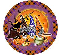 Xiddxu Plaque ronde en métal - Décoration murale rustique pour Halloween, couronne de nain - Convient pour la maison, le jardin, la cuisine, le bar, le café, le restaurant, le garage - Décoration