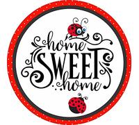 Xiddxu Plaque ronde en métal rustique - Décoration murale « Home Sweet Home » - Couronne en bois - Plaque murale inspirante de ferme - Rétro vintage - 30,5 x 30,5 cm