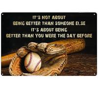 Xiddxu Poster de baseball « It's Not About Being Better Than Someone Else It's About Being Better Than You were The Day Before » - Décoration murale - 30,5 x 40,6 cm