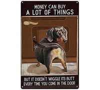 Xiddxu Poster en métal Teckel Money Can Buy A Lot of Things - 15,2 x 20,3 cm
