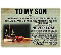 Xiddxu Poster familial « To My Son I Want You To Believe Deep In Your Heart That You Are Capable Of Achieving That You Will Never Lose Love Dad » - Décoration murale - 20,3 x 30,5 cm