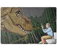 Xiddxu T Jurassic Park T Rex Eats Lawyer On Toilet - Plaque en métal antique - Décoration murale pour maison, café, bar, club, grotte - Cadeau de marque - 20,3 x 30,5 cm