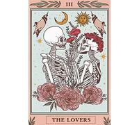 Xiddxu Tapisserie crâne The Kissing Lovers Tarot Tapisserie Halloween Plaque en étain Café Bar Maison Décoration murale rétro en métal 14 x 20,3 cm