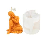 Xidmold Bouddha Moule en silicone pour bougies - Moule de Bouddha de méditation pour cire de bougie, résine époxy et savon - Moule 3D avec détails tranchants pour la décoration, le bricolage, le yoga