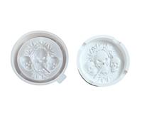 Xidmold Cendrier 3D en forme de crâne - Moules en résine époxy - Forme de tête de mort - Cendrier en silicone - Pour plâtre, résine époxy, décoration de table d'Halloween, décoration effrayante DIY
