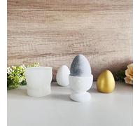Xidmold Coquetier en silicone pour plâtre, résine époxy, béton, bougeoir, cadeau de Pâques