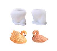 Xidmold Lot de 2 moules à bougie en silicone flamant rose 3D pour fondant, chocolat, cire de soja, savon, plâtre, résine époxy, artisanat