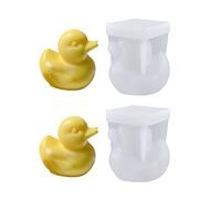 Xidmold Lot de 2 moules en silicone 3D en forme de canard - Moule à bougie - Moule à savon - Moule à gâteau - Moule en silicone pour fondant, décoration de gâteau, chocolat, savon, bougies en cire de