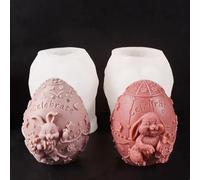 Xidmold Lot de 2 moules en silicone 3D pour bougies de Pâques, œufs de Pâques, œufs de Pâques, moule en silicone pour bougies en cire de soja, savon, plâtre, résine époxy, artisanat