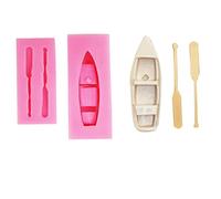 Xidmold Lot de 2 moules en silicone en forme de petit bateau en forme de rames 3D pour fondant, chocolat, bonbons, pâte à sucre, décoration de gâteaux