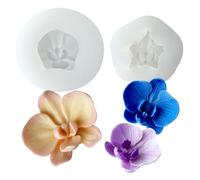 Xidmold Lot de 2 moules en silicone pour orchidées - Fleurs de fleurs et moules en spirale pour moulage en résine, bougies, savon, chocolat, décoration de gâteau et décoration de la maison