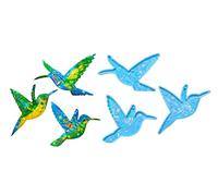 Xidmold Lot de 3 moules en résine époxy pour oiseaux, poisson-holographique, forme de résine époxy, forme de pendentif d'oiseau, résine holographique, résine holographique, moule de coulée (colibri)