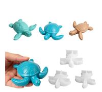 Xidmold Lot de 3 moules en silicone en forme de tortue en forme d'animal 3D pour résine époxy, cire, plâtre et béton, fabrication de bougies et artisans, décoration d'intérieur, facile à démouler