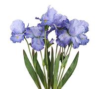 Xidmold Lot de 4 fleurs artificielles en iris - 76 cm - Fleurs artificielles - Pour arrangements floraux - Décoration de table (bleu)