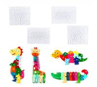 Xidmold Lot de 4 moules en silicone en forme de dinosaure, puzzle en silicone, cristal, résine époxy, bijoux, pendentifs, outils de coulée, moule en résine pour bricolage, artisanat, moulage en