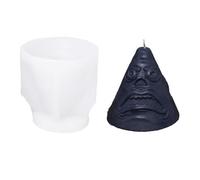 Xidmold Moule à bougie en silicone avec balai de sorcière et crâne de citrouille, moule en silicone pour bougies, art en résine - Décoration effrayante pour autel de sorcière et gothique (A)