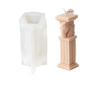 Xidmold Moule à bougie en silicone en forme de tête de cheval - Colonne romaine - Moule à bougie en silicone pour bougies en cire de soja - Bricolage (cheval)