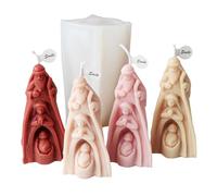 Xidmold Moule à bougie Sainte Famille en silicone - Marie, Joseph, Jésus, moule en silicone pour bougies en cire de soja, savon, résine époxy, plâtre, artisanat