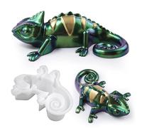 Xidmold Moule en résine gecko - Moule en silicone caméléon - Moule en silicone pour lézard - Moule en silicone pour plâtre, résine époxy, décoration de maison, artisanat