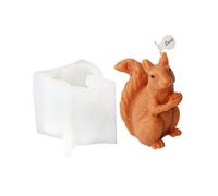 Xidmold Moule en silicone 3D en forme d'écureuil pour fondant, décoration de gâteau, chocolat, cire de soja, savon, plâtre, résine époxy, artisanat (A)