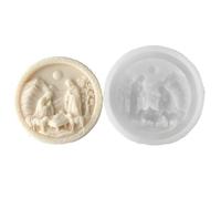 Xidmold Moule en silicone 3D pour crèche de Noël Jésus Marie Famille pour bougies, savon, résine époxy, figurines de crèche, décoration religieuse de la maison Accessoires de bricolage (A)