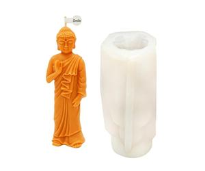 Xidmold Moule en silicone Bouddha - Méditations Bouddha - Pour cire de bougie, résine époxy et savon - Moule 3D avec détails tranchants pour la décoration, le bricolage, le yoga et les cadeaux (D)
