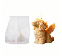 Xidmold Moule en silicone en forme de chien d'ange avec ailes - Moule 3D pour bougies, résine époxy, savon, cire, bricolage, décoration de la maison et cadeau pour les amoureux des animaux de