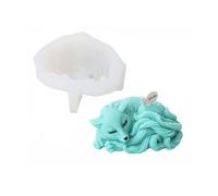 Xidmold Moule en silicone pour bougies en forme de renard, bougie en forme de renard, pour fondant, cire de soja, savon, plâtre, résine époxy, artisanat (D)