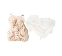 Xidmold Moule en silicone Sainte Famille Marie Joseph avec Jésus Moule en silicone pour bougies en cire de soja, figurine religieuse, artisanat ornements