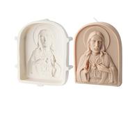 Xidmold Moule Jésus en silicone pour fondant, résine époxy, bougies en cire de soja, savon, plâtre, béton, ornements religieux (B)